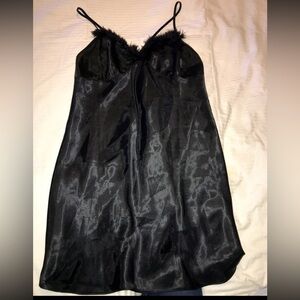 Cruz vintage satin and feathers nightie